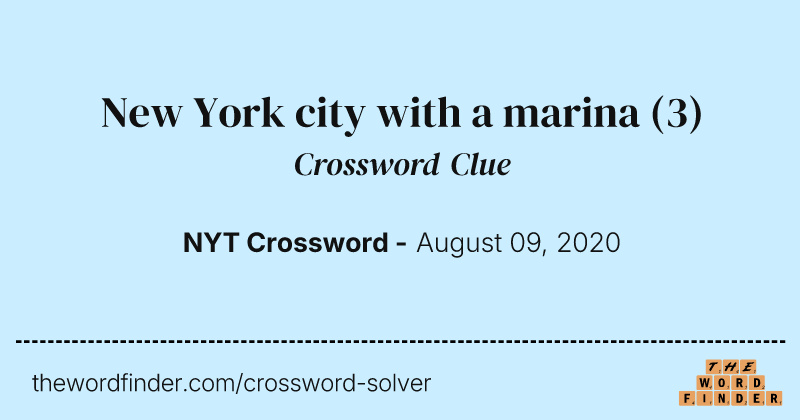 New York city with a marina crossword clue image
