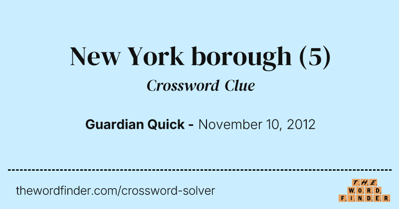 New York borough crossword clue image