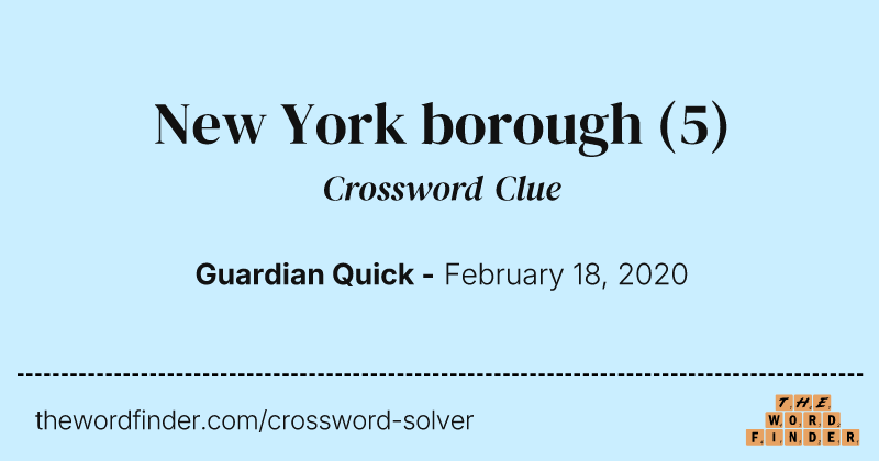 New York borough crossword clue image