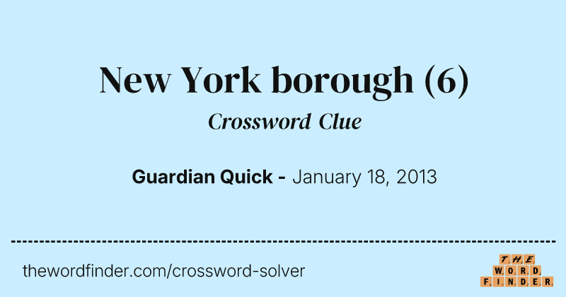 New York borough crossword clue image