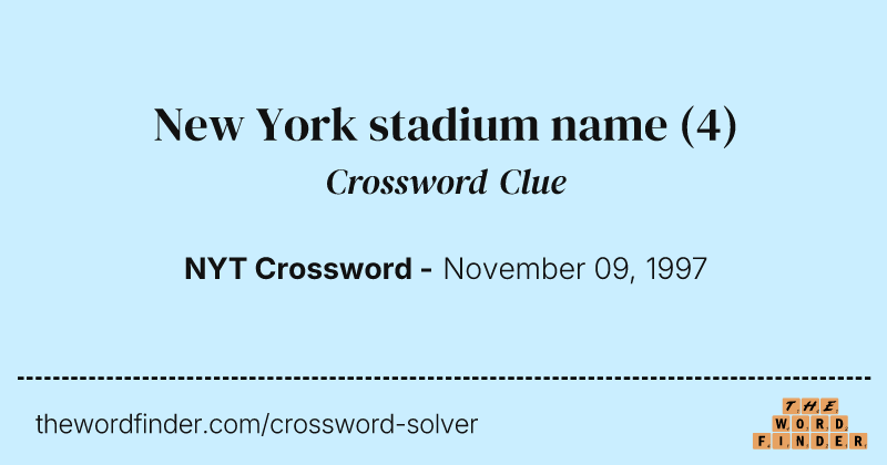 New York stadium name crossword clue image