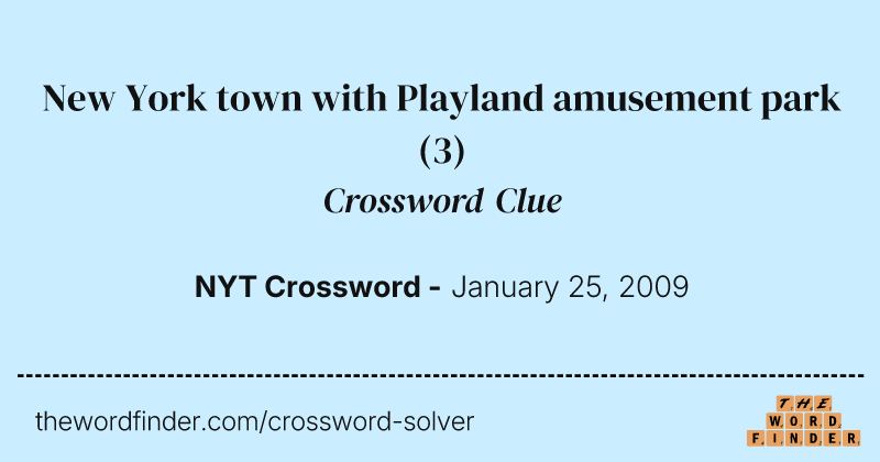 New York town with Playland amusement park crossword clue image