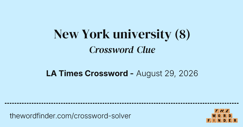 New York university crossword clue image