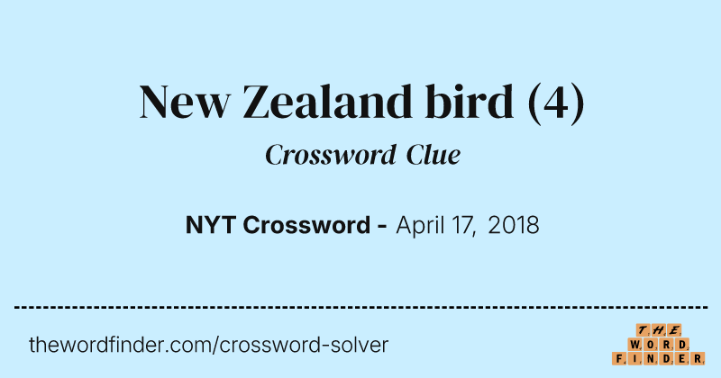New Zealand bird crossword clue image