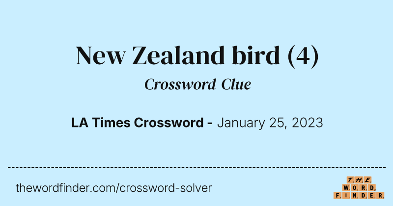 New Zealand bird crossword clue image