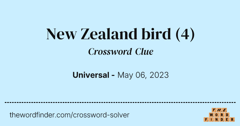 New Zealand bird crossword clue image
