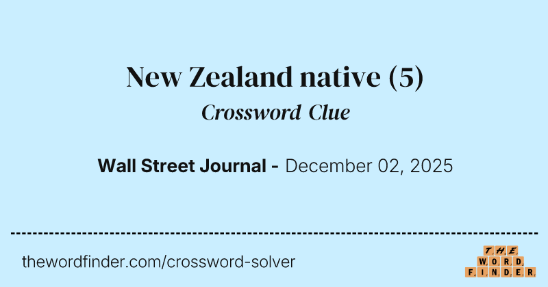 New Zealand native crossword clue image