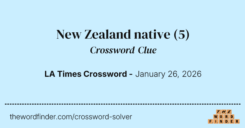 New Zealand native crossword clue image