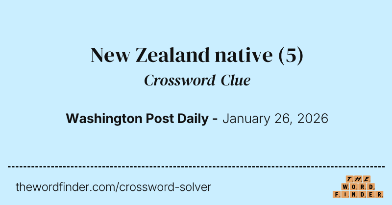New Zealand native crossword clue image