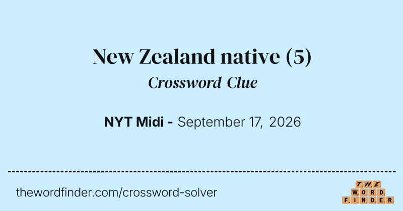New Zealand native crossword clue image