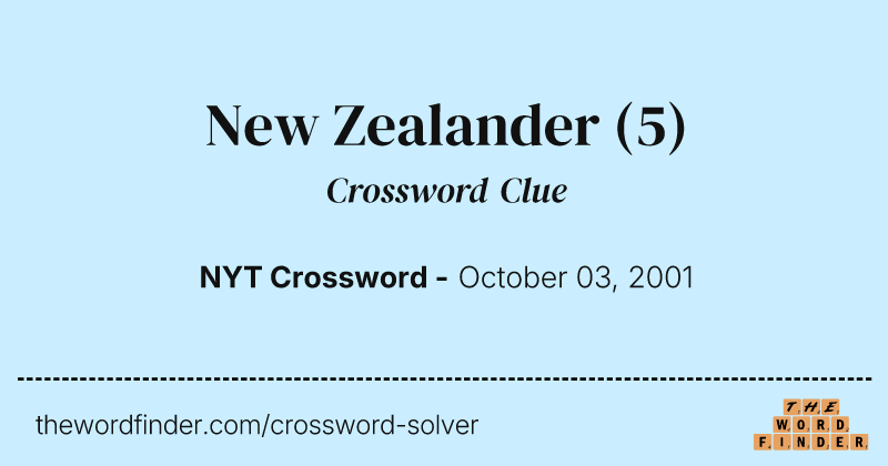 New Zealander crossword clue image