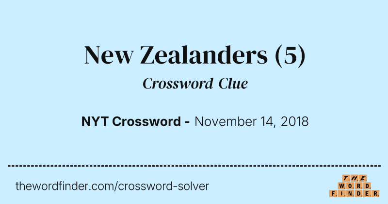 New Zealanders crossword clue image
