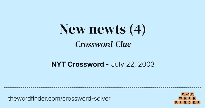 New newts crossword clue image