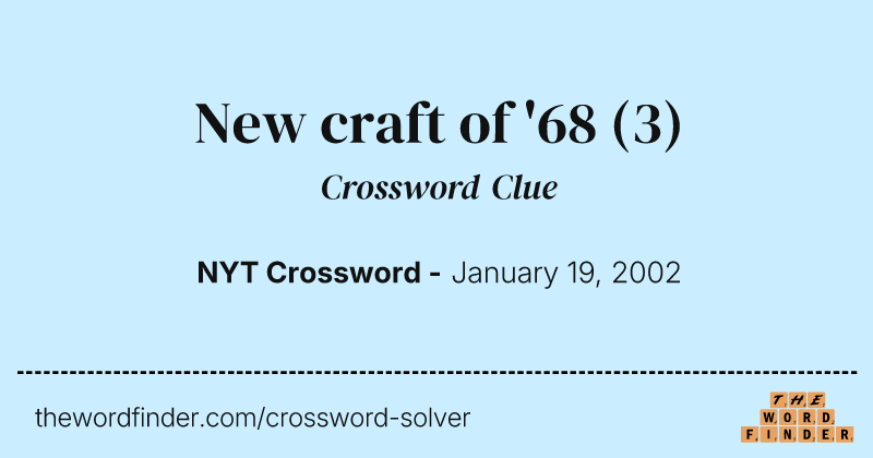 New craft of '68 crossword clue image