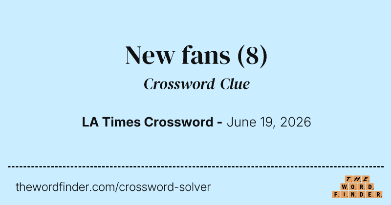 New fans crossword clue image