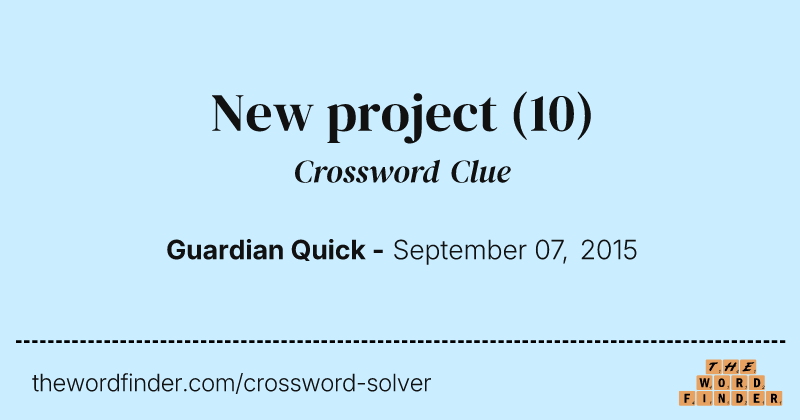 New project crossword clue image