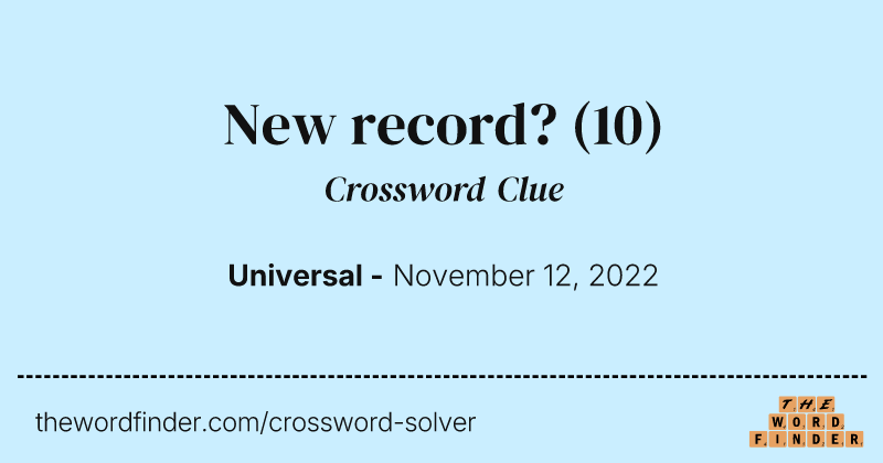 New record? crossword clue image
