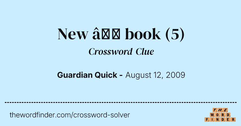 New — book crossword clue image