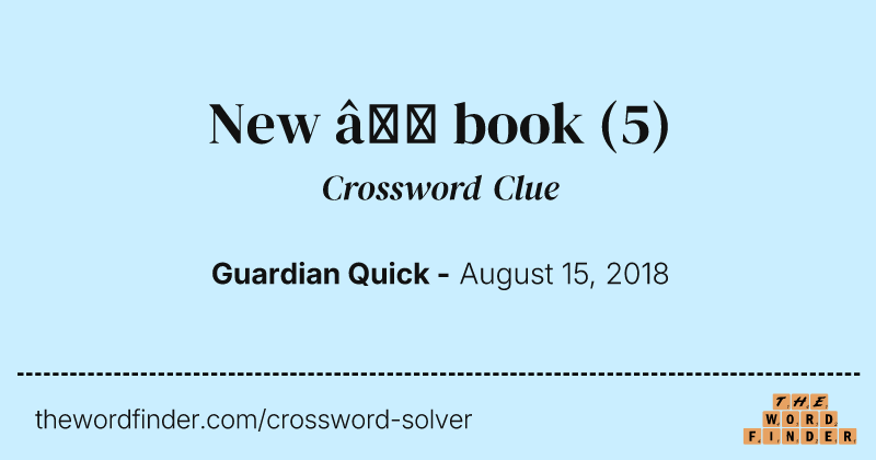 New — book crossword clue image