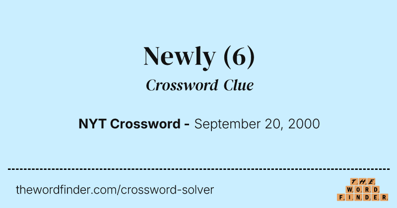 Newly crossword clue image