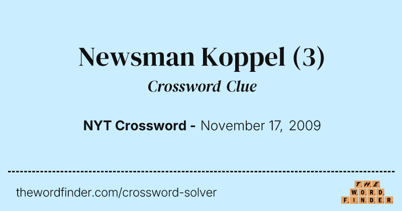 Newsman Koppel crossword clue image