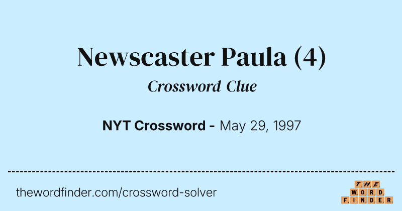 Newscaster Paula crossword clue image