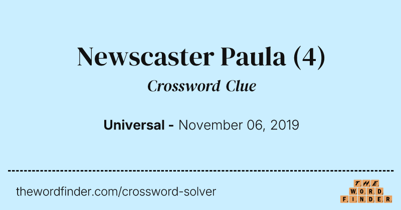 Newscaster Paula crossword clue image