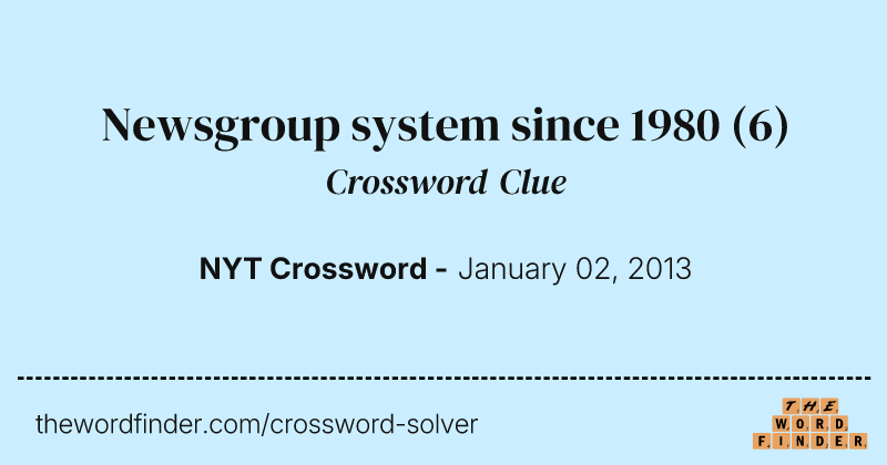 Newsgroup system since 1980 crossword clue image