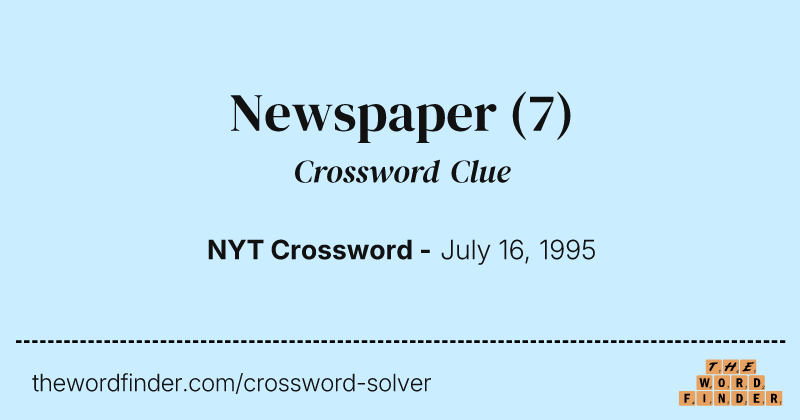 Newspaper crossword clue image