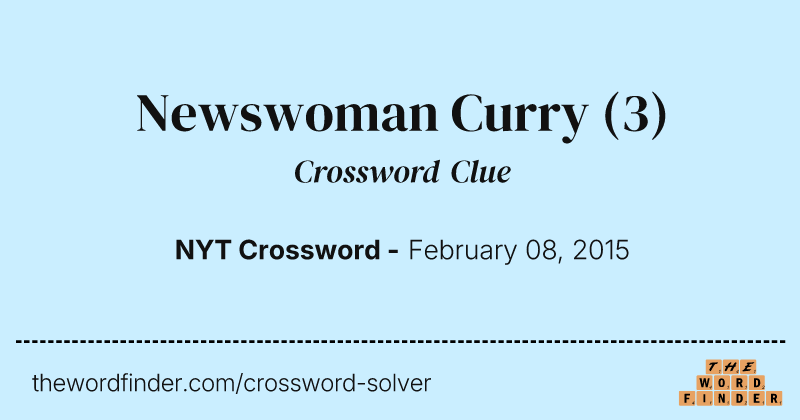 Newswoman Curry crossword clue image