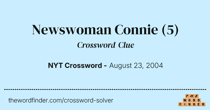Newswoman Connie crossword clue image