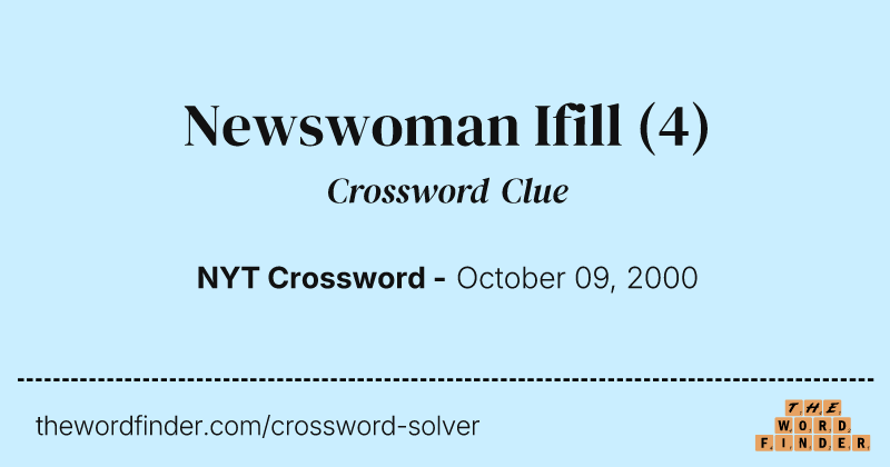 Newswoman Ifill crossword clue image