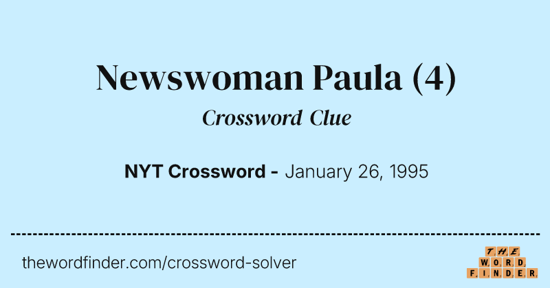 Newswoman Paula crossword clue image