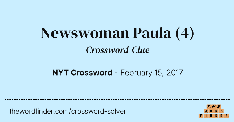 Newswoman Paula crossword clue image