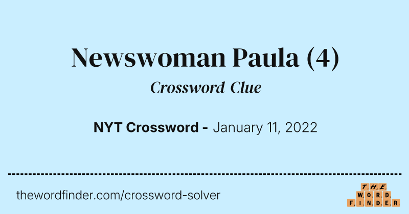 Newswoman Paula crossword clue image