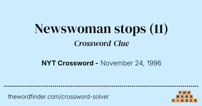 Newswoman stops crossword clue image