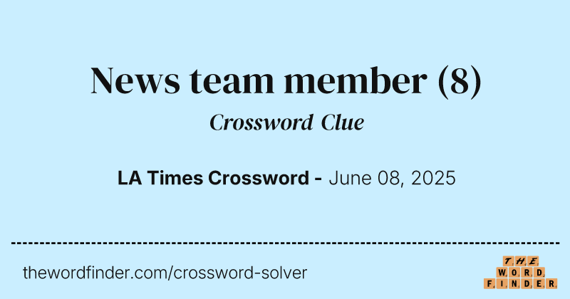 News team member crossword clue image
