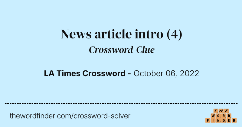 News article intro crossword clue image