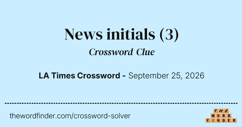 News initials crossword clue image