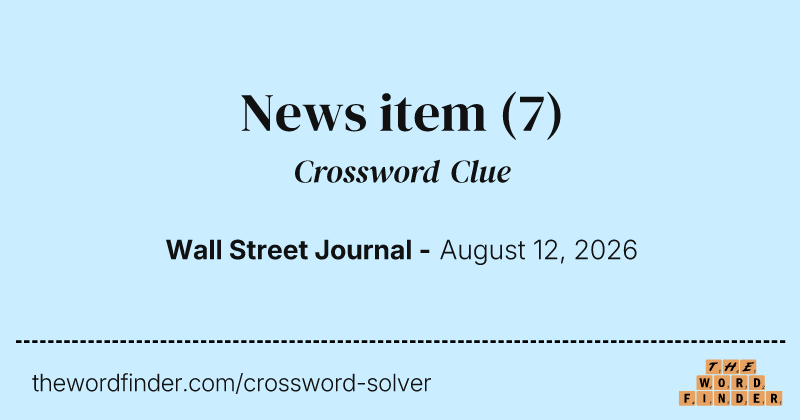 News item crossword clue image