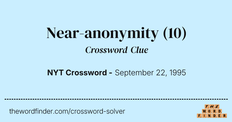 Near-anonymity crossword clue image
