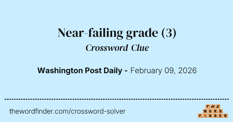 Near-failing grade crossword clue image