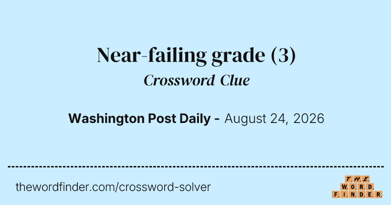Near-failing grade crossword clue image