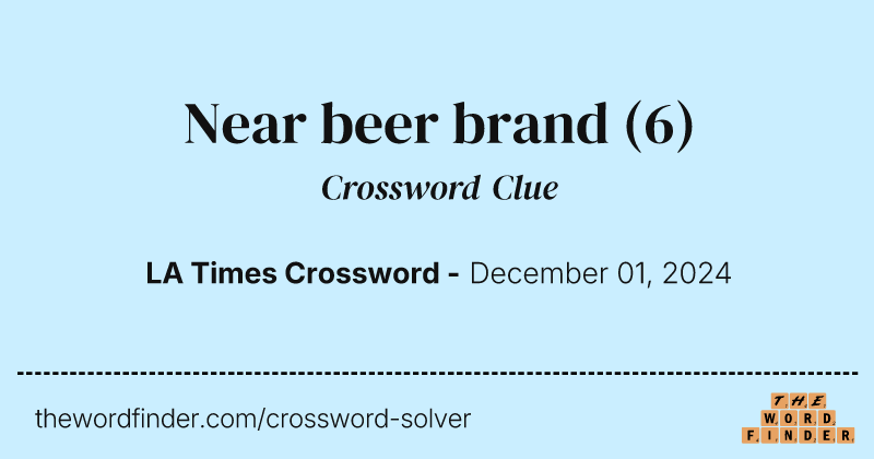 Near beer brand crossword clue image