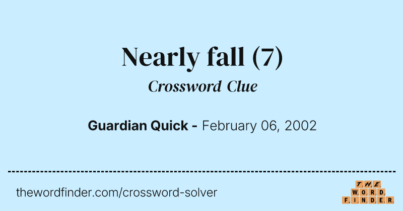 Nearly fall crossword clue image