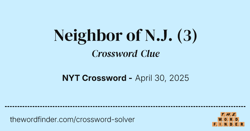 Neighbor of N.J. crossword clue image