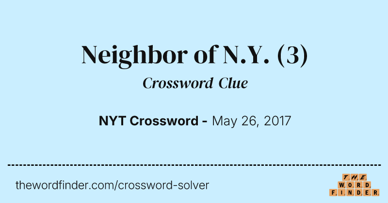 Neighbor of N.Y. crossword clue image