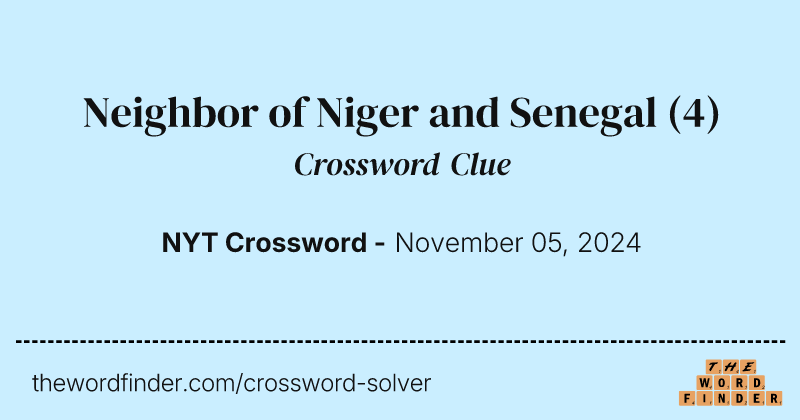 Neighbor of Niger and Senegal crossword clue image