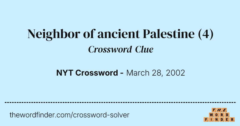 Neighbor of ancient Palestine crossword clue image