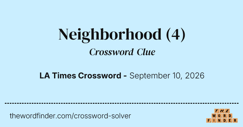 Neighborhood crossword clue image